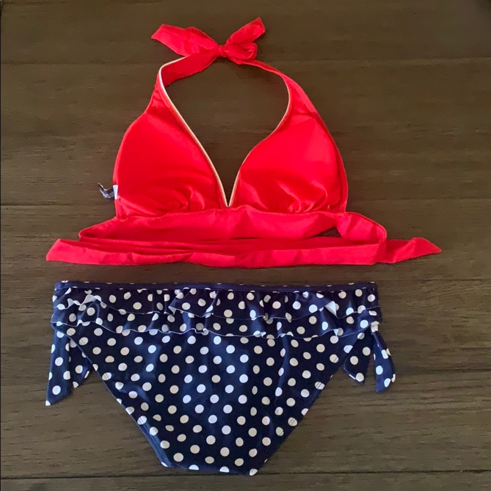 U.S Polo Assn. Red and Blue Bikini NWOT - Picture 2 of 7